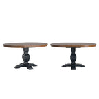 Oak Two-Tone Oval Extending Dining Table, Pedestal Base, Seats 4–6