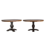 Oak Two-Tone Oval Extending Dining Table, Pedestal Base, Seats 4–6