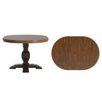 Oak Two-Tone Oval Extending Dining Table, Pedestal Base, Seats 4–6