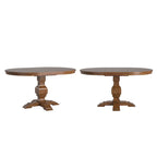 Oak Two-Tone Oval Extending Dining Table, Pedestal Base, Seats 4–6