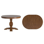 Oak Two-Tone Oval Extending Dining Table, Pedestal Base, Seats 4–6
