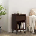 Walnut Tall Nightstand with Drawer, Single, Modern Industrial