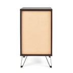 Walnut Tall Nightstand with Drawer, Single, Modern Industrial
