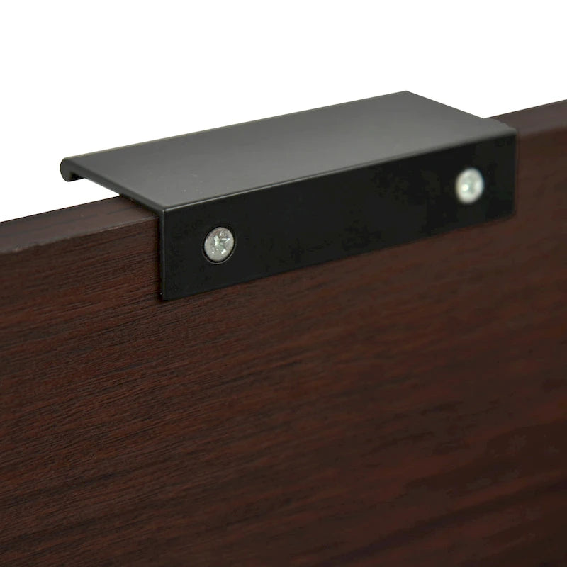 Walnut Tall Nightstand with Drawer, Single, Modern Industrial