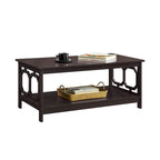 Multi-Color 2-Tier Coffee Table with Shelf, Geometric Cutout Style, Seats 1