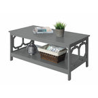 Multi-Color 2-Tier Coffee Table with Shelf, Geometric Cutout Style, Seats 1