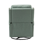Tufted Leather Swivel Recliner Chair with Metal Base, Single Seat