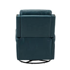 Tufted Leather Swivel Recliner Chair with Metal Base, Single Seat