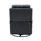 Tufted Leather Swivel Recliner Chair with Metal Base, Single Seat