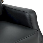 Tufted Leather Swivel Recliner Chair with Metal Base, Single Seat