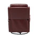 Tufted Leather Swivel Recliner Chair with Metal Base, Single Seat
