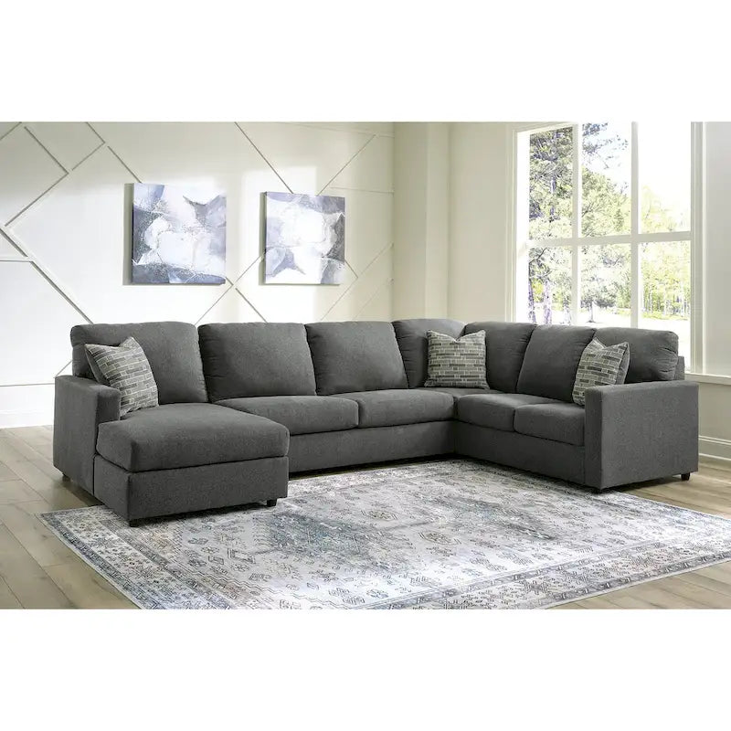 Signature Design by Ashley Edenfield 3-Piece Sectional with Chaise - 139 W x 89 D x 35 H