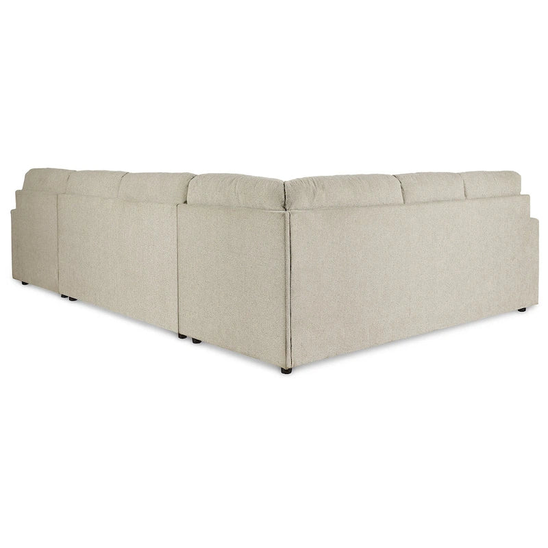 Charcoal / Linen 3-Piece Track-Arm Sectional with Chaise, Seats 4