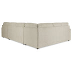 Charcoal / Linen 3-Piece Track-Arm Sectional with Chaise, Seats 4