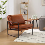 Cognac / Brown / Grey / Black / Reddish Brown Faux Leather Accent Armchair – Single or Set of 2