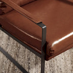 Cognac / Brown / Grey / Black / Reddish Brown Faux Leather Accent Armchair – Single or Set of 2