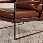 Cognac / Brown / Grey / Black / Reddish Brown Faux Leather Accent Armchair – Single or Set of 2