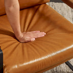 Cognac / Brown / Grey / Black / Reddish Brown Faux Leather Accent Armchair – Single or Set of 2