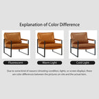 Cognac / Brown / Grey / Black / Reddish Brown Faux Leather Accent Armchair – Single or Set of 2