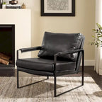Cognac / Brown / Grey / Black / Reddish Brown Faux Leather Accent Armchair – Single or Set of 2