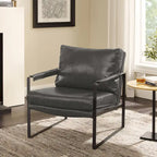 Cognac / Brown / Grey / Black / Reddish Brown Faux Leather Accent Armchair – Single or Set of 2