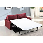 Velvet Square Arms Pull-Out Sofa Bed, 2-Seater (Black/Burgundy/Grey/Blue/Pink)