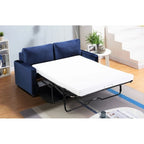Velvet Square Arms Pull-Out Sofa Bed, 2-Seater (Black/Burgundy/Grey/Blue/Pink)