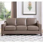 Track-Arm Top-Grain Leather Sofa, 3-Seat (Brown / Truffle / Cognac / Taupe)