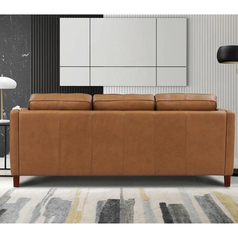 Track-Arm Top-Grain Leather Sofa, 3-Seat (Brown / Truffle / Cognac / Taupe)