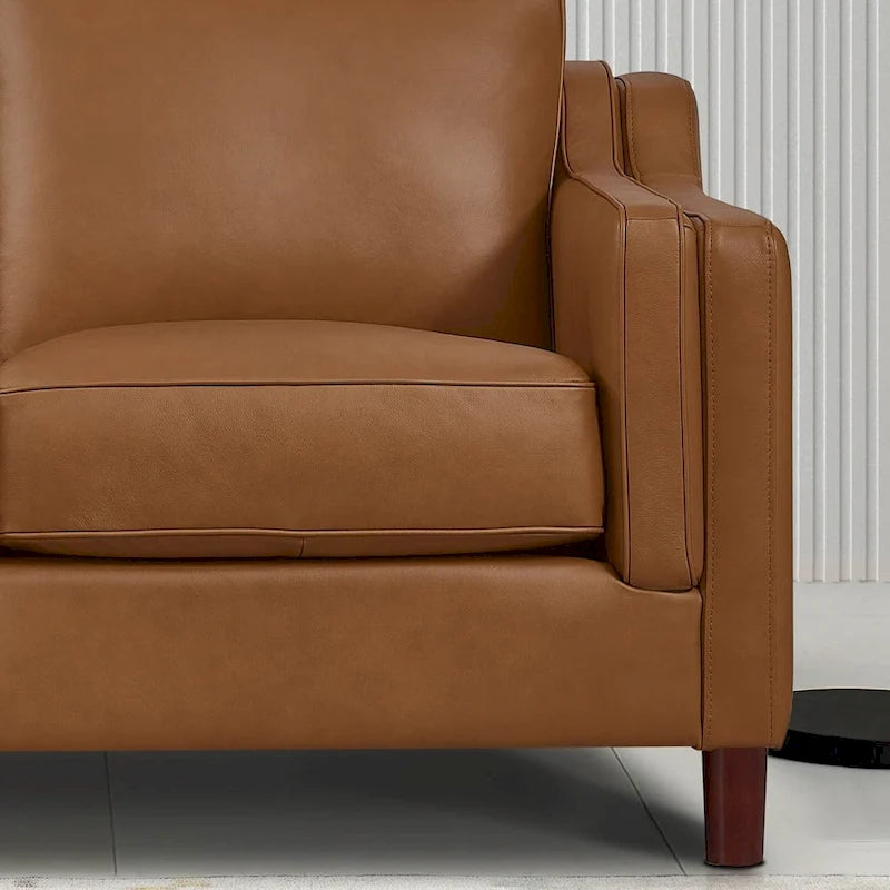 Track-Arm Top-Grain Leather Sofa, 3-Seat (Brown / Truffle / Cognac / Taupe)
