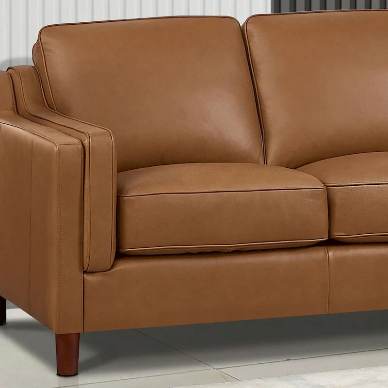 Track-Arm Top-Grain Leather Sofa, 3-Seat (Brown / Truffle / Cognac / Taupe)