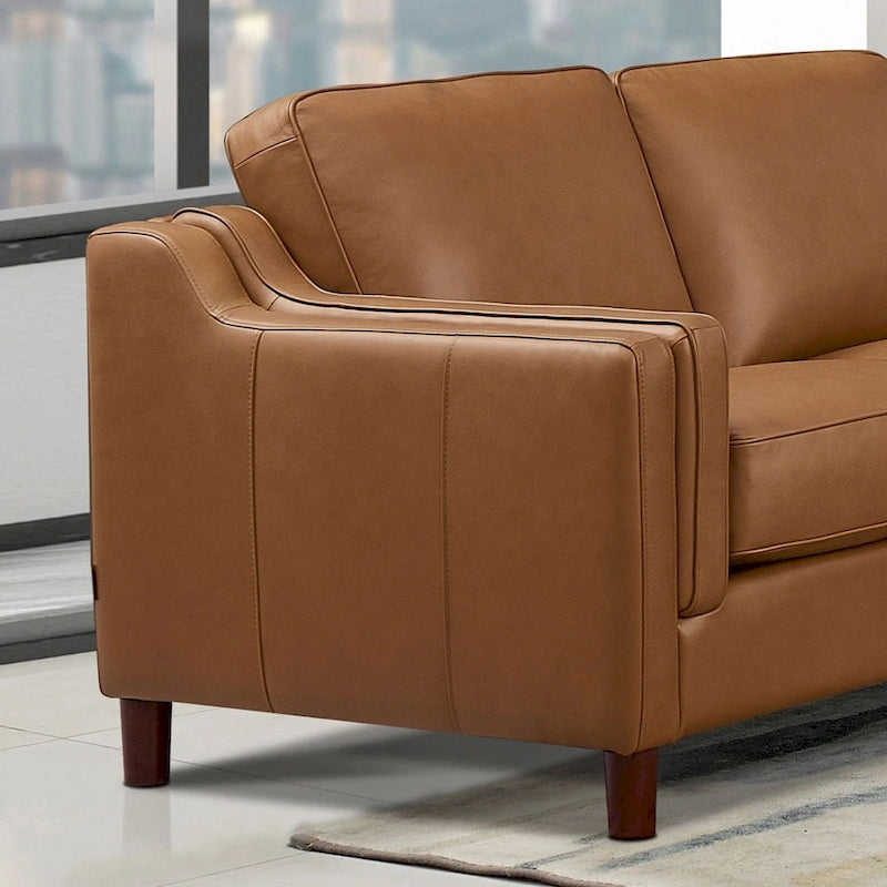 Track-Arm Top-Grain Leather Sofa, 3-Seat (Brown / Truffle / Cognac / Taupe)