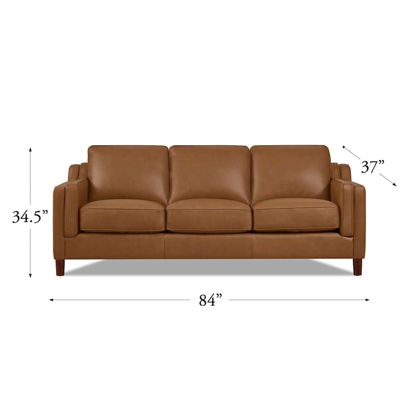 Track-Arm Top-Grain Leather Sofa, 3-Seat (Brown / Truffle / Cognac / Taupe)