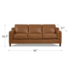 Track-Arm Top-Grain Leather Sofa, 3-Seat (Brown / Truffle / Cognac / Taupe)
