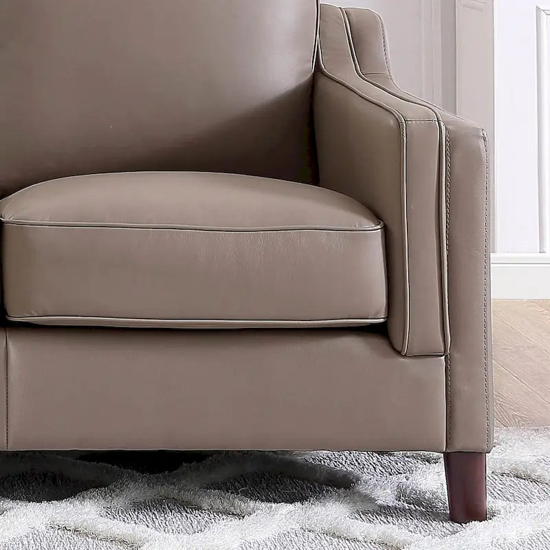 Track-Arm Top-Grain Leather Sofa, 3-Seat (Brown / Truffle / Cognac / Taupe)