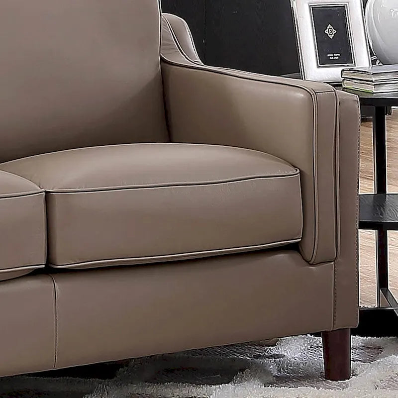 Track-Arm Top-Grain Leather Sofa, 3-Seat (Brown / Truffle / Cognac / Taupe)
