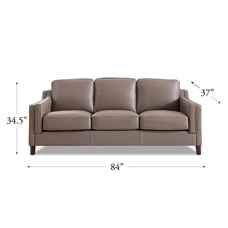 Track-Arm Top-Grain Leather Sofa, 3-Seat (Brown / Truffle / Cognac / Taupe)