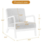 Upholstered Accent Chair, Multi-Color, Linen/PU, Wood Frame, Seats 1
