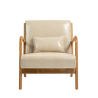 Upholstered Accent Chair, Multi-Color, Linen/PU, Wood Frame, Seats 1