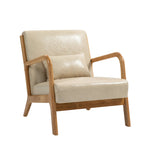 Upholstered Accent Chair, Multi-Color, Linen/PU, Wood Frame, Seats 1