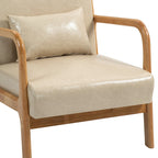 Upholstered Accent Chair, Multi-Color, Linen/PU, Wood Frame, Seats 1