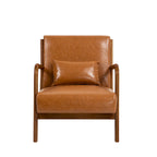 Upholstered Accent Chair, Multi-Color, Linen/PU, Wood Frame, Seats 1