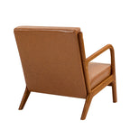 Upholstered Accent Chair, Multi-Color, Linen/PU, Wood Frame, Seats 1