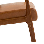 Upholstered Accent Chair, Multi-Color, Linen/PU, Wood Frame, Seats 1