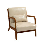 Upholstered Accent Chair, Multi-Color, Linen/PU, Wood Frame, Seats 1