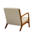 Upholstered Accent Chair, Multi-Color, Linen/PU, Wood Frame, Seats 1