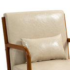 Upholstered Accent Chair, Multi-Color, Linen/PU, Wood Frame, Seats 1