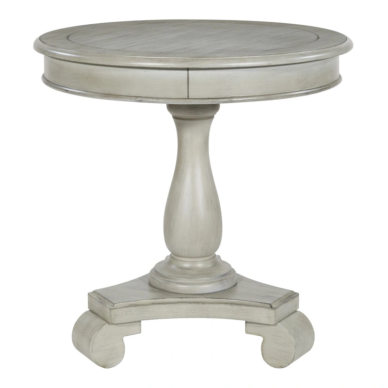 Antique Grey Stone / Celedon / Java / Goldstone Farmhouse Round Accent Side Table, Single