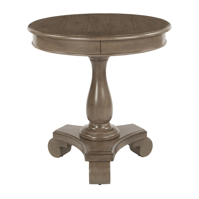 Antique Grey Stone / Celedon / Java / Goldstone Farmhouse Round Accent Side Table, Single