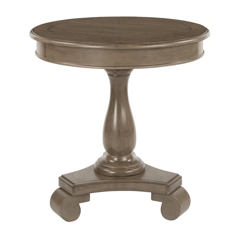Antique Grey Stone / Celedon / Java / Goldstone Farmhouse Round Accent Side Table, Single